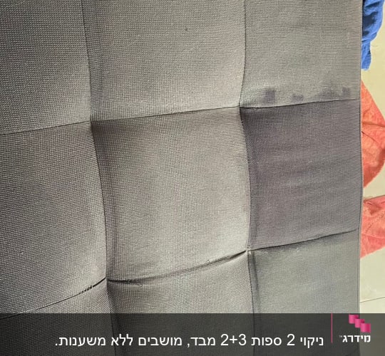 ספה אפורה עם כתמים וניקוי חלקי